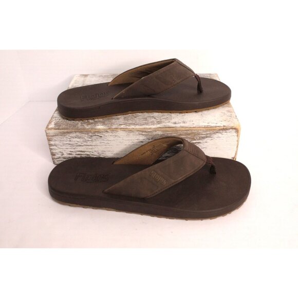 FLOJOS Bajo Memory Foam Flip Flops Sandals Men's 8 Brown Tan Casual NWOB - Picture 5 of 8